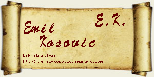 Emil Kosović vizit kartica